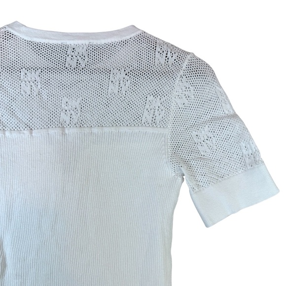 DKNY White Short Sleeve Sweater Top - Picture 5 of 10